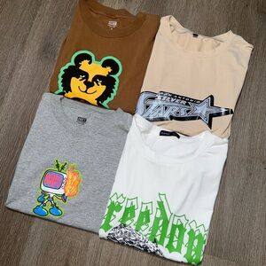 Mens Lot of 4 Graphic Tees - OBEY & Others